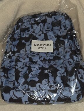 Disney Blue and Black Mickey Mouse Backpack NWT